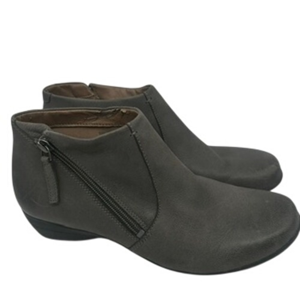 Dansko Leather Ankle Booties Gray Size 38 Comfort